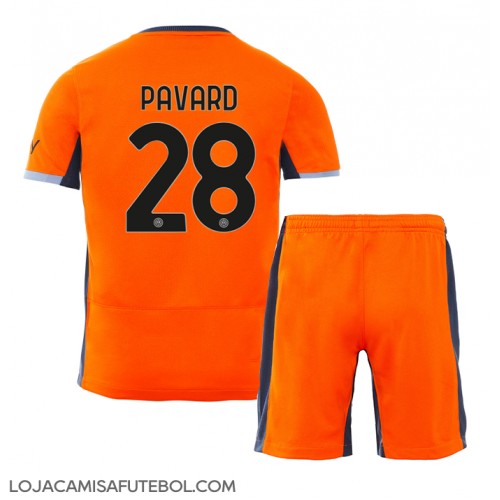 Camisa de Futebol Inter Milan Benjamin Pavard #28 Equipamento Alternativo Infantil 2023-24 Manga Curta (+ Calças curtas)